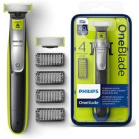 Philips QP2530/30 OneBlade Rechargeable, 100% Étanche, 4 Sabots Clipsables Barbe de 3 Jours Inclus