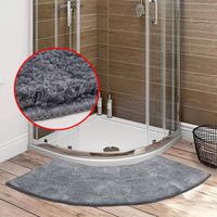 Tapis de bain antidérapant incurvé et doux et absorbant - Pour intérieur de cuisine - 45 x 100 cm - Gris