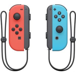 MANETTE JEUX VIDÉO Paire de manettes Joy-Con Rouge Néon & Bleu Néon pour Nintendo Switch