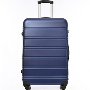VALISE - BAGAGE Valise rigide, bagage à main 4 roues, matériau ABS, 74.5×50,5×31.5, bleu foncé