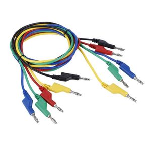 10 Ensembles 4 mm or Plug pour or 4 mm Fiche banane prise double Banana TEST CABLE 1M//3Ft