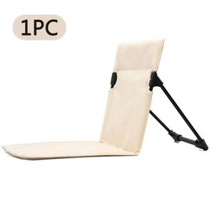 CHAISE DE CAMPING 1 pièce - Beige - Chaise pliante de camping en plein air, Chaise paresseuse simple, Dossier de pique-nique, C
