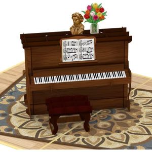 CARTE CORRESPONDANCE ® Carte Pop-Up Piano – Carte D'Anniversaire 3D Ave