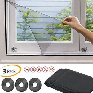 elle peut /être raccourcie Maille moustiquaire adapatable dans des packs /économiques Quantit/é:Set 5 Moustiquaire pour fen/êtres 130 x 150 cm en noir-anthracite avec ruban adh/ésif