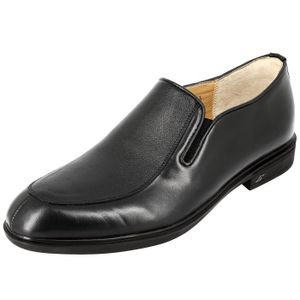 MOCASSIN Chaussure homme mocassin en cuir noir sans lacets 