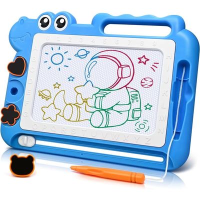 Ardoise Magique OFFCUP – 4 Couleurs – 1-5 Ans – Stylo + 3 Tampons – Vert – éducatif – Effaçable