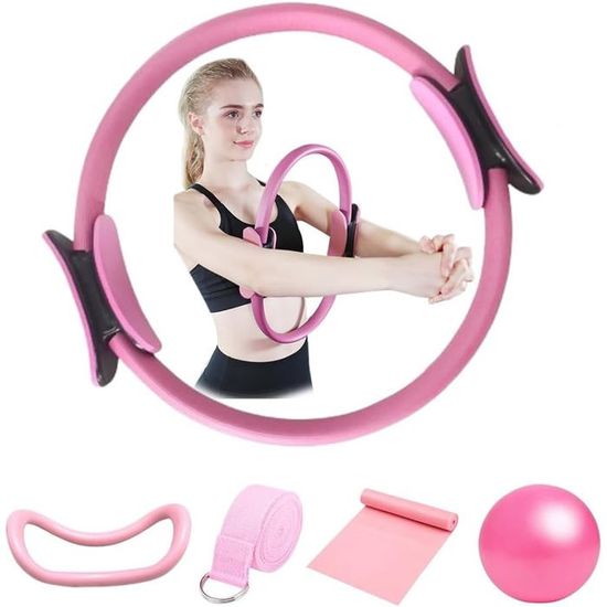 Set Pilates 5 Pièces – Anneau, Ballon, Bandes Élastiques Et Anneau De Yoga Pour Renforcement Et Souplesse à Domicile