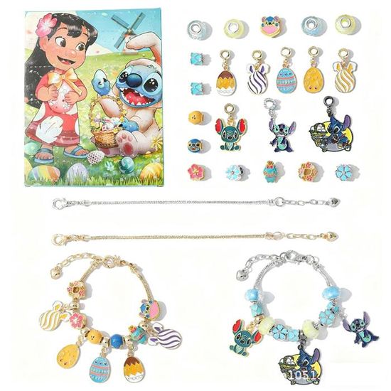 Calendrier De L'Avent Bijoux DIY 2025 Pour Filles - 24 Surprises, Kit Création Bracelets Colliers, Cadeau Noël 6-16 Ans
