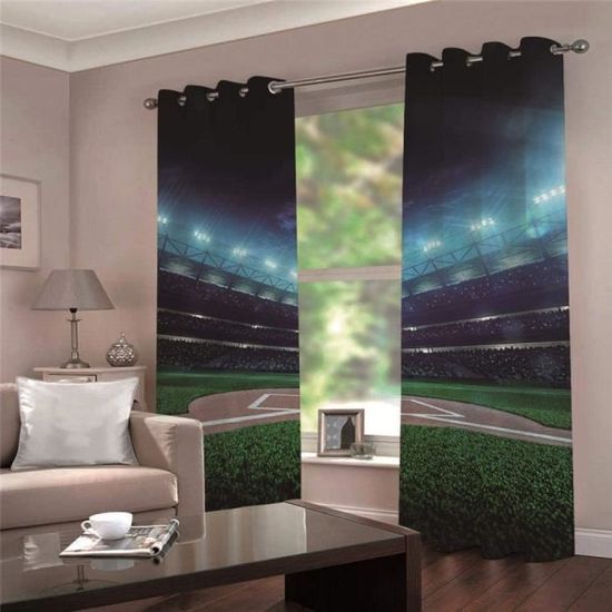 Rideaux Occultants Sport Extrême Moto Cross - Lot De 2 - 70x160 Cm - Isolation Thermique Et Phonique - 3