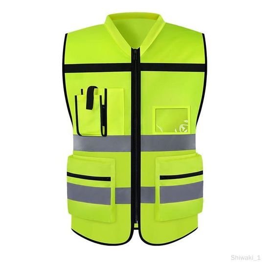 Gilet reflechissant vetements de travail gilet haute visibilite vetements de travail pour la circulation Jaune Fluo Cdiscount Auto