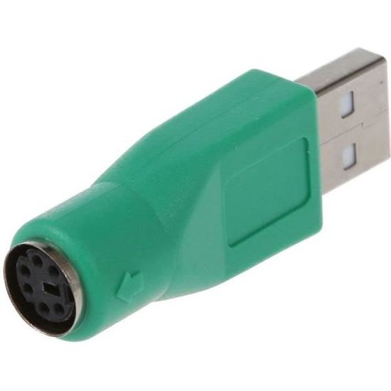 Adaptateur Mini-DIN 6 Broches PS/2 Vers USB - Vert - Marque Uxcell - Neuf