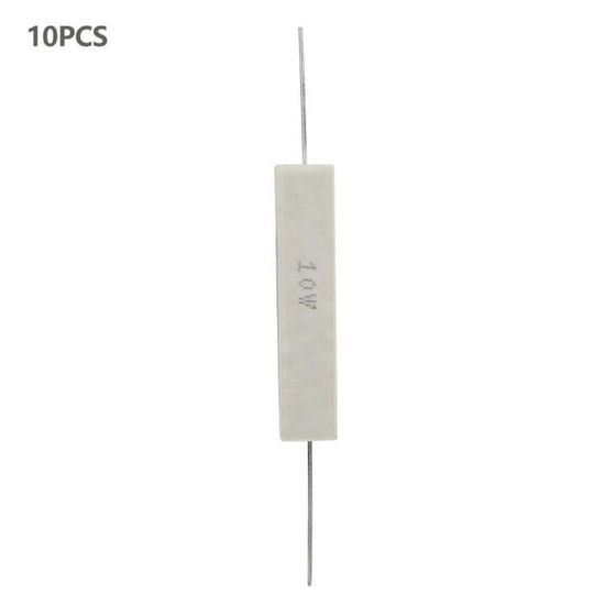 ViaGasaFamido 10 Pièces Résistance De Ciment, 10 Ohm ± 5% Résistances Bobinées En Céramique, Résistance De Ciment Sans Induction Haute Précision Pour Carte De Circuit Imprimé 20 W(3KR),La Résistance