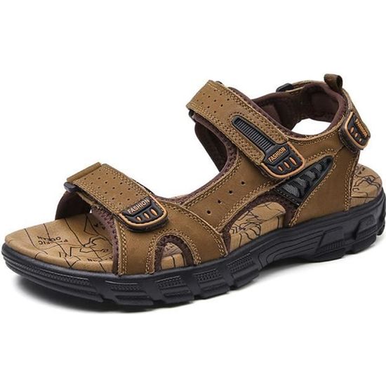 Sandales homme cuir marron on sale