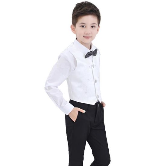 Costume Garçon de Pièces Gilet+Pantalon+Chemise+Nœud papillon