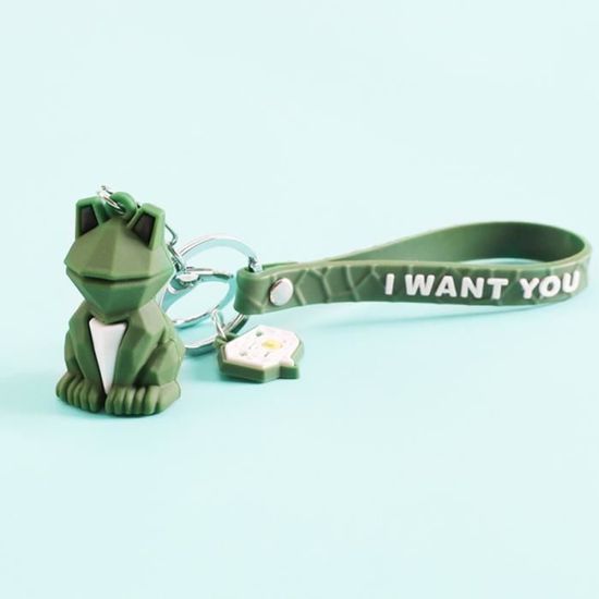 Porte-clés Grenouille En Métal Argenté - Pendentif Animal Mignon - Neuf