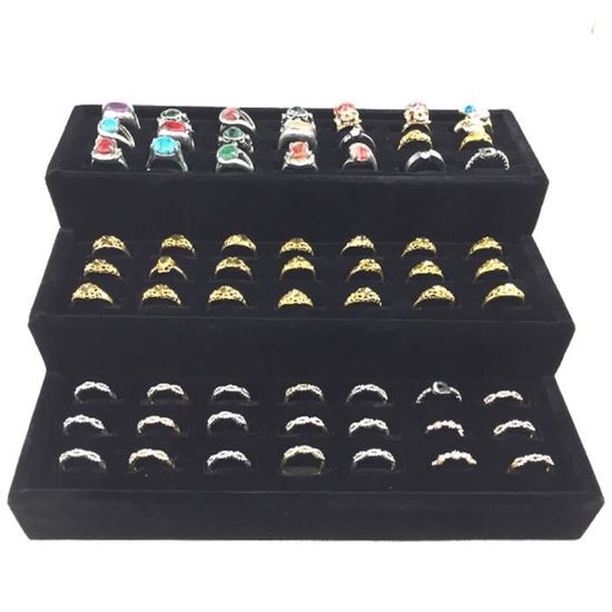 Boîte à Bijoux En Flanelle Avec Housse PU - Format 9x9x4 Cm, Bleu Marine, Idéale Pour Rangement Broches, Accessoires Délicats