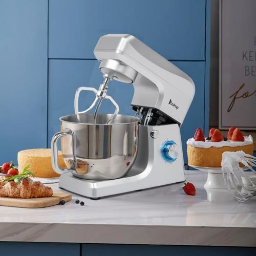 Robot Pâtissier de cuisine Électrique sur Socle -7L Bol Acier Inox-1500W-Argenté