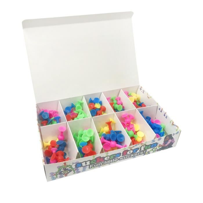 100 pièces ventouse jouets TRP doux assemblé multi-tête construction blocs de pour enfants KIT DE PRODUITS DE SOIN - HYGIENE