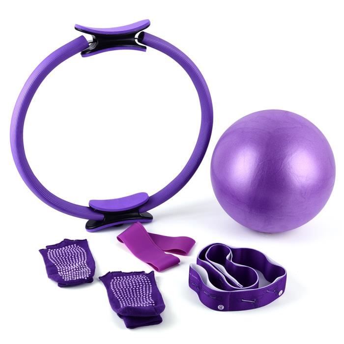 5 pcs Yoga Exercice Ensemble 16.5 Pouces Pilates Anneau Cercle Pilates Boule Résistance Boucle Bande Stretch Sangle Anti-dérapa-257