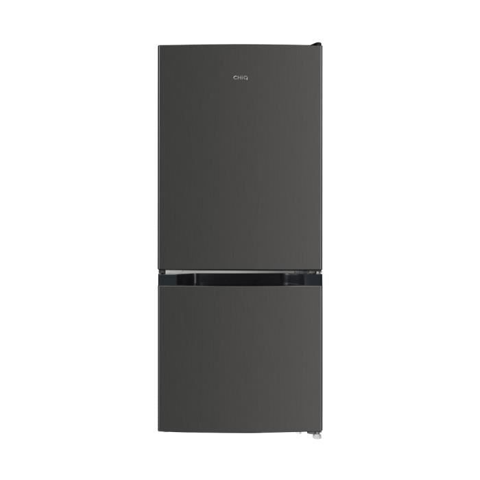 CHiQ CBM117L42 réfrigérateur bas givre, commande électronique, acier noir, rangement de tri, dégivrage manuel facile