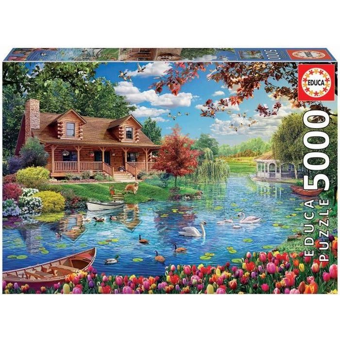 EDUCA Puzzle 5000 pièces - Chalet du Lac