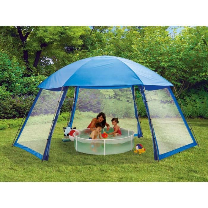 Abri de piscine en polyester 3 portes 6 x 5.2 x 2.8 m