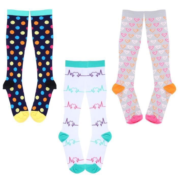 3 paires de chaussettes de colorées chaussettes de recuperation - chaussettes de textile technique