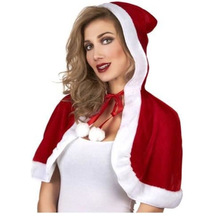 Mini cape Mère Noel Adulte Blanc