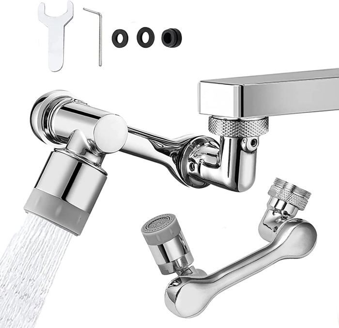 ECONOMISEUR D'EAU,A--Extension de robinet à 1080 °, noir, tête de ECONOMISEUR D'EAU,A--Extension de robinet à 1080 °, noir, tête de