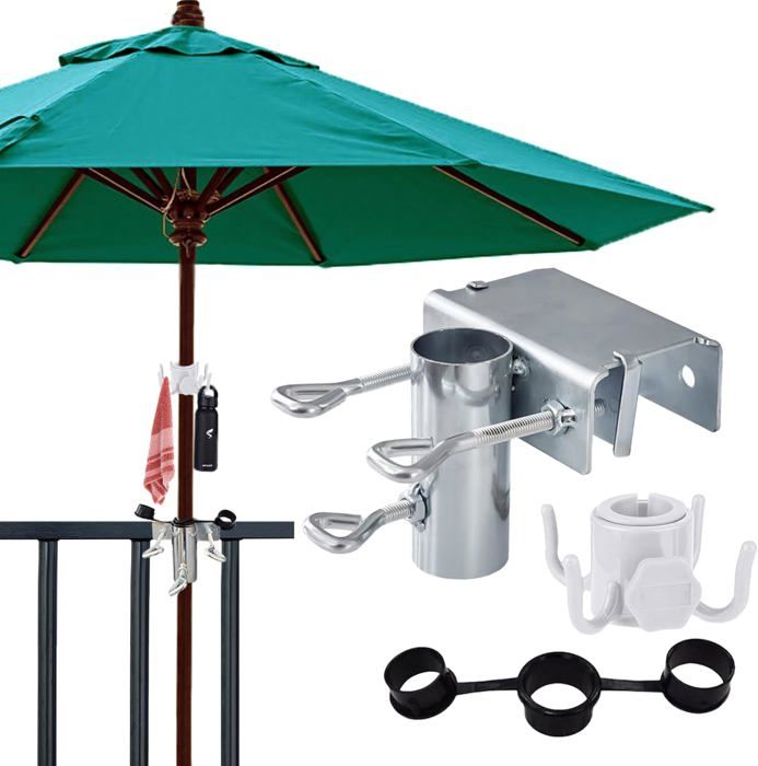 Support Parasol Balcon,Support de Parasol,Pieds de Parasols,Support de parasol de jardin,Fixation Parasol Balustrade pour parasol