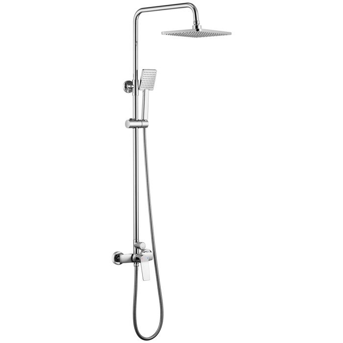 Colonne De Douche Görbach Hydromassage - Chromé, Réglable, Système Pluie