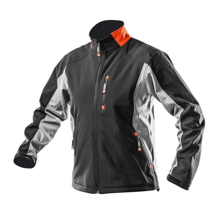 WORK IDEA Veste softshell imperméable et respirante avec capuche amovible, veste de cyclisme, veste de pluie, veste de travail, randonnée en plein air, Noir , XL WORK IDEA Veste softshell imperméable et respirante avec capuche amovible, veste de cyclisme, veste de pluie, veste de travail, randonnée en plein air, Noir , XL