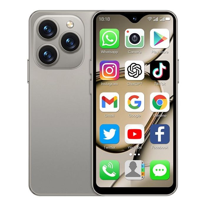 Téléphone Portable 4G Dual SIM Avec Face ID Android 8.1 Écran 4.3 Pouces Gris YONIS