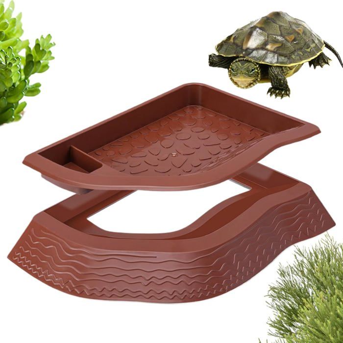 Meilleurs prix pour Bac À Eau pour Tortue - Bol pour Reptile Et BassinBol Alimentaire Anti-Renversement À Double Couche Terrarium Nourriture Baignade