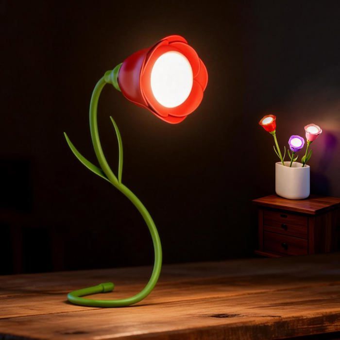 Lampe de lecture marque-page lampe de lecture à pince - 8 LED avec 3 températures de couleur (Rose rouge)