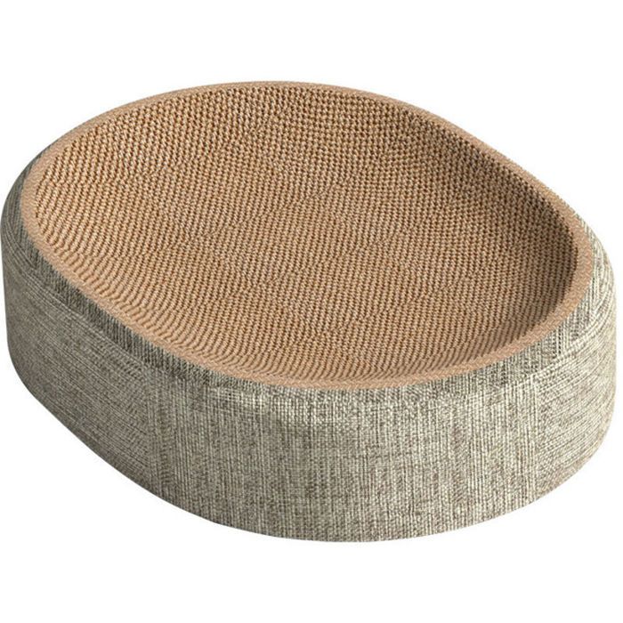 Griffoir Chat Sisal Confortable Boîte Gratter Chats Ovale Grattoir Chat Nid Forme Bol Canapé Lit Jouer Dormir Protège Meubles