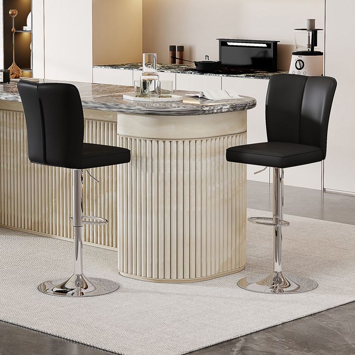 Tabouret de bar réglable - Ensemble de 2 - Pivotant à 360° - Réglable en hauteur de 955 à 1175 cm - Siège 41x395 cm