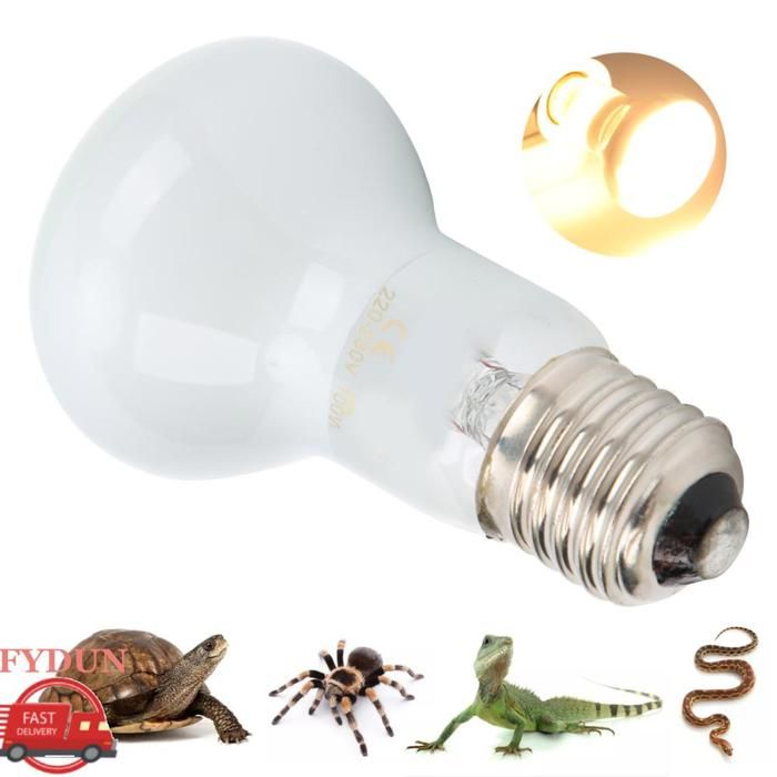 FYDUN Ampoule de lampe chauffante pour reptiles Ampoule E27 pour reptiles lumière animalerie chauffage Argent 100W 100W