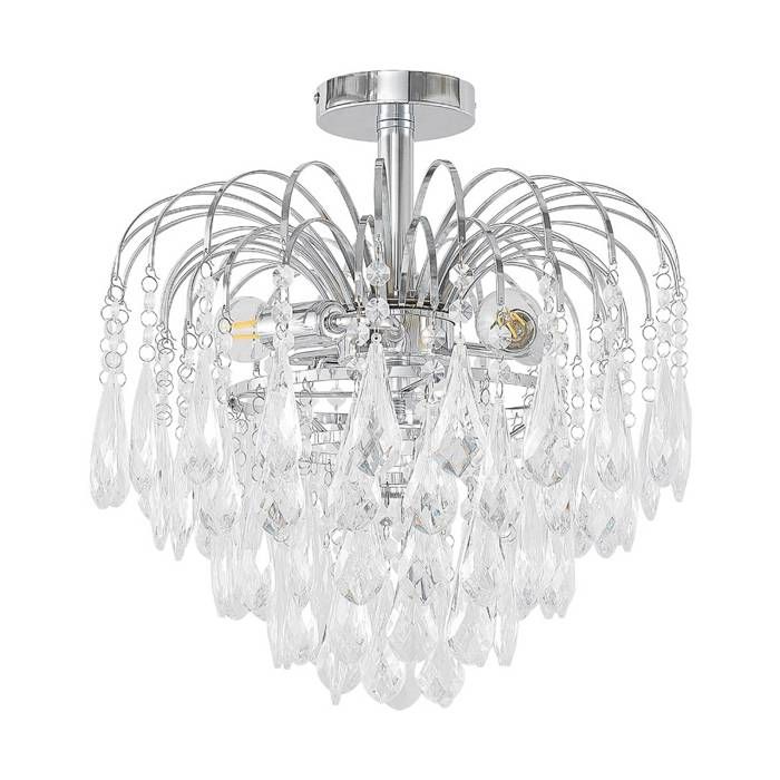 Lindby Plafonnier Silino à intensité variable (Moderne) en Argent Métal e. a. pour Salon & Salle manger (à 3 lampes E14) Luminaire