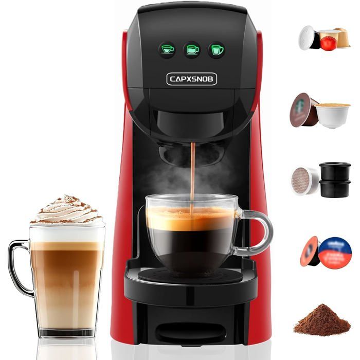Cafetière Expresso 5 En 1 Warriors1 20 Bar 08L Compatible Nespresso Dolce Gusto Lavazza Café Moulu