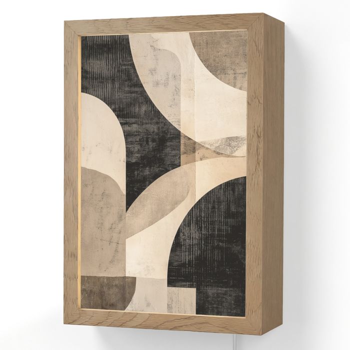 Applique Murale LED - Lampe de Chevet Murale Design - Motif Abstrait - Formes - Moderne - Beige 20x30 cm Couleur Gris - OnlyWow