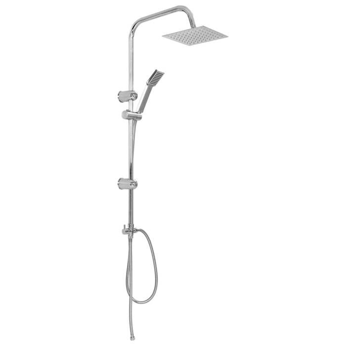 Promo“Ensemble de Douche à Deux Têtes avec Douchette Acier Inoxydable Argenté 50 cm et 150 cm Réglable pour Salle de Bain 987412