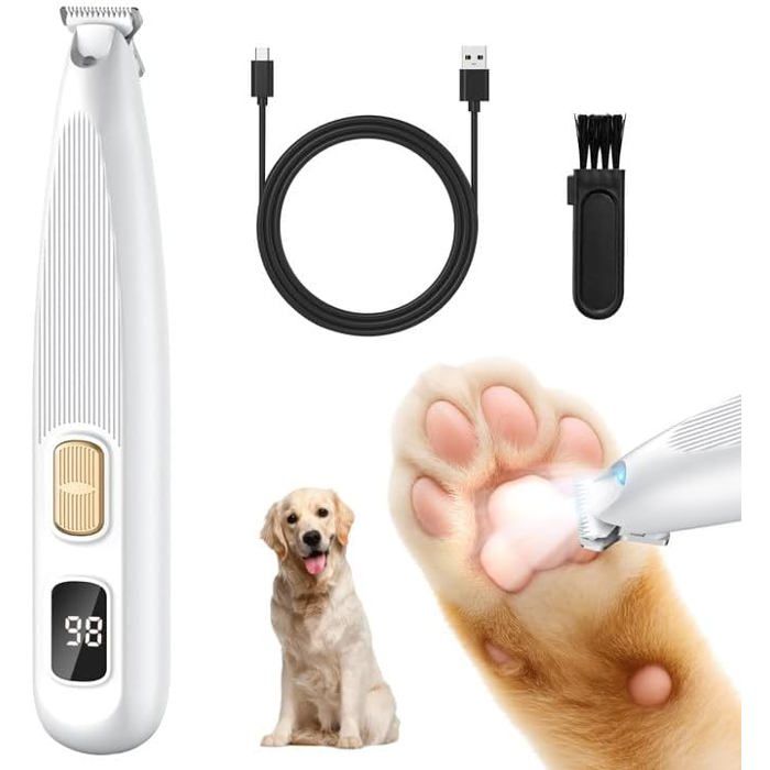 Tondeuse Pour Pattes Chien Silencieuse Tondeuse Pour Pattes Chien Chat Professionnelle Avec Lumière Led Toilettage Pour Animaux
