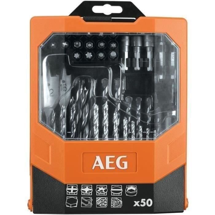 Coffret d'accessoires 50 pièces - AEG POWERTOOLS - AAKDD50 - Embouts de vissage et douilles - Métal