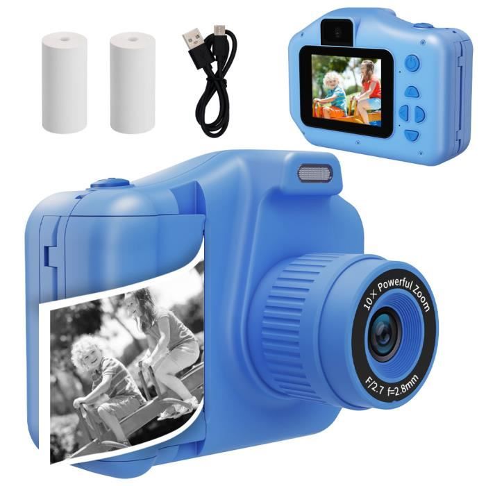 Bleu 32 Go-Appareil Photo Instantané 1080P pour Enfant de 4 à 12