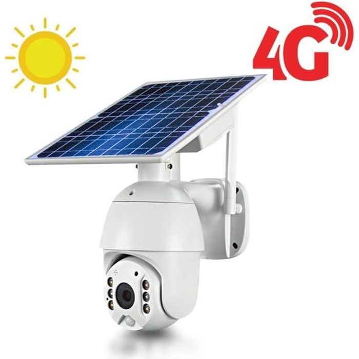 Caméra solaire IP GSM 4G UHD 4MP 2K 128Go inclus waterproof Infrarouge  accès à distance via iPhone Android