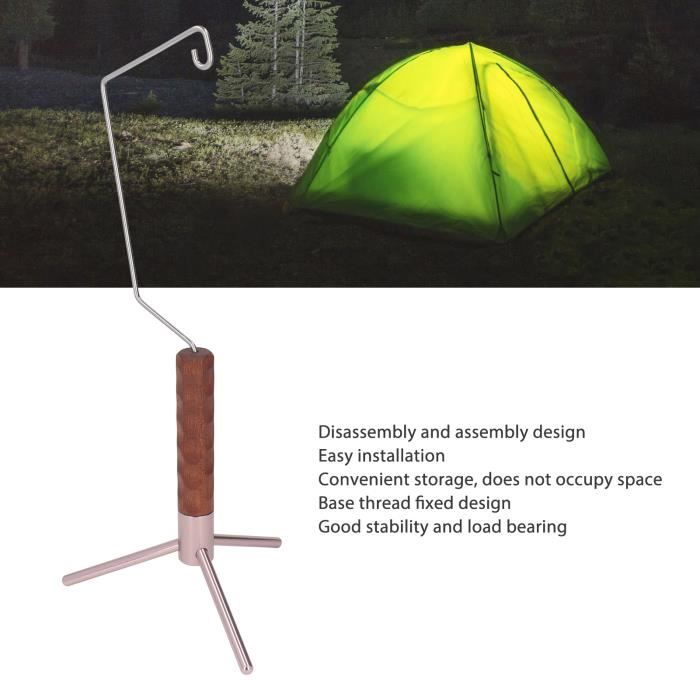 Support De Lanterne Pour Camping - Crochet Réglable En Métal Et Silicone, Pour Tente, Branche Ou Poteau