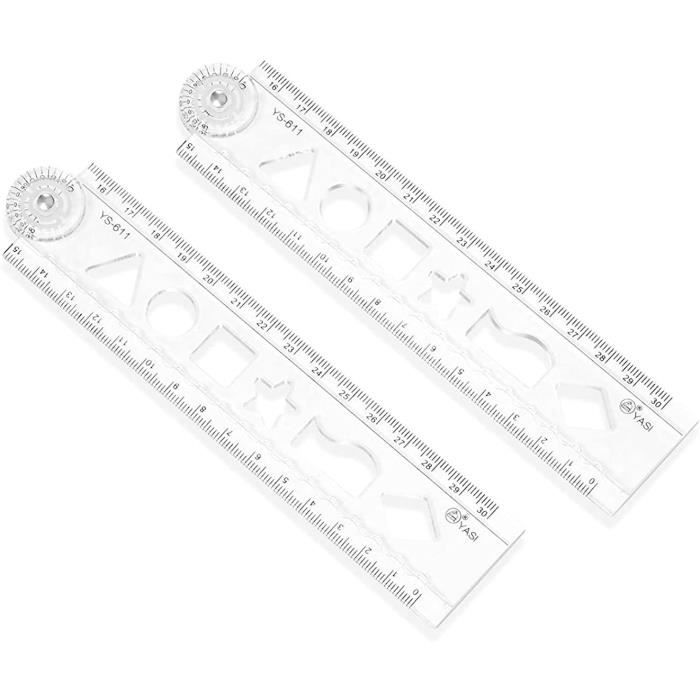 10 Règles En Plastique Transparent 30 Cm (12 Pouces) - Antichoc - Lot économique - Marque Happy Packers