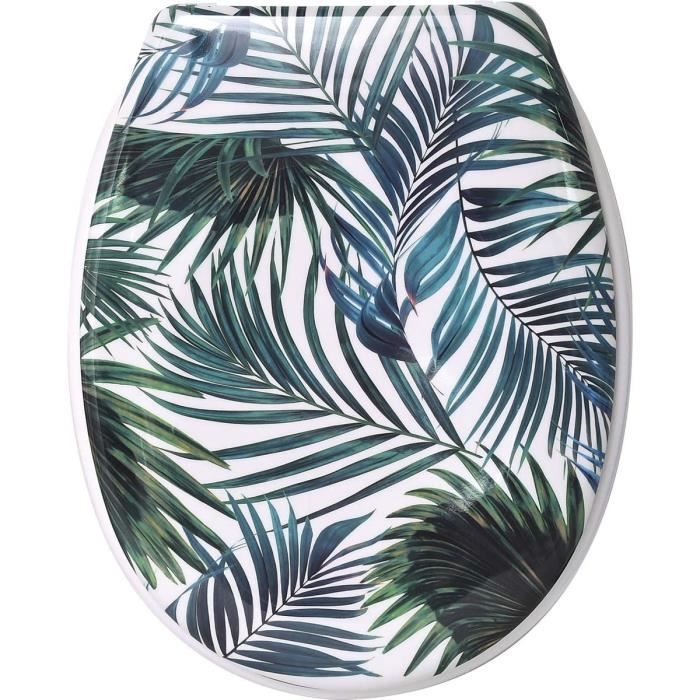EVIDECO WC-Sitz Mit Wassertropfen-Design – Oval, Schwarz, Verstellbare Scharniere
