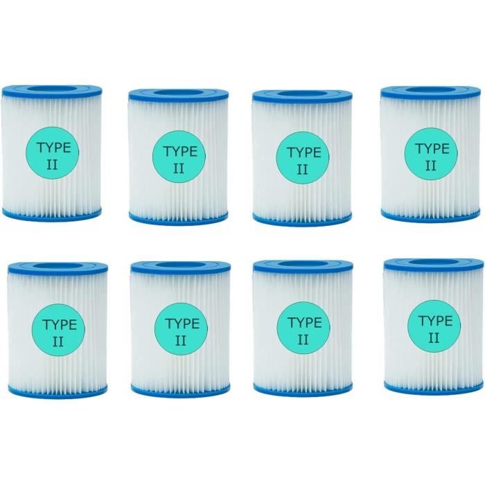 Lot De 4 Cartouches Filtrantes Pour Piscine - Compatibles Miami Et VI SI, Dimensions 10x8 Cm, Ouverture 5 Cm - 6